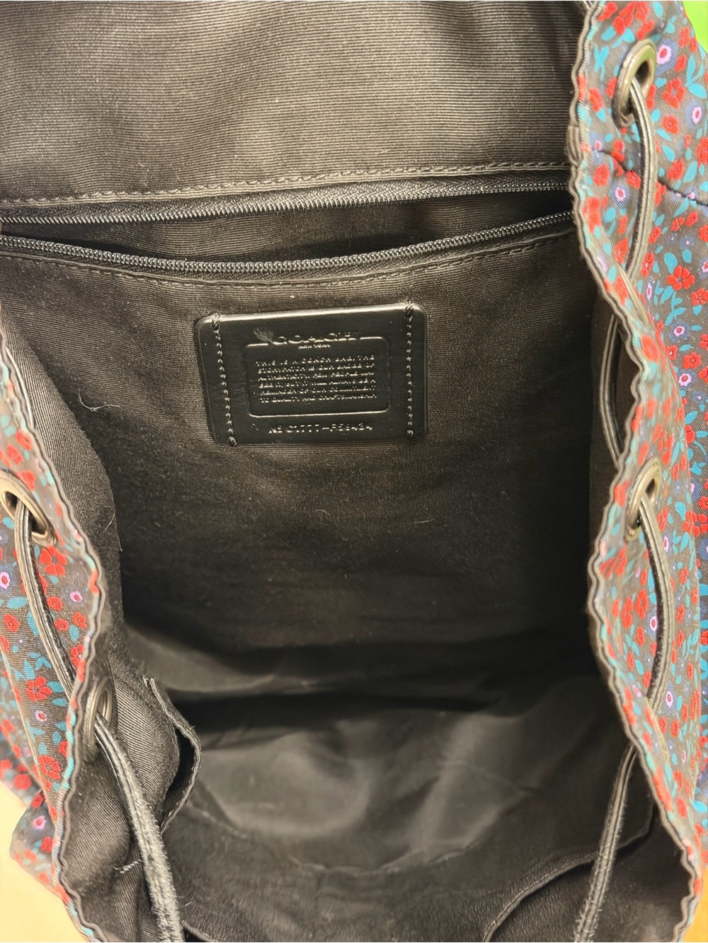 Coach Nylon Floral Drawstring Backpack - Picture 6 of 11